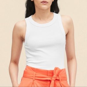 Banana Republic Fitted Rib Tank - White - Sz Small Petite